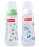 Babyhug Standard Neck Feeding Bottle Pack of 2 - 250 ml Each| Leak-Proof| Anti-colic Silicone Nipple| Microwave and Sterilizer Safe| BPA Free| Measuring Scale| Slow Flow| Easy to Clean & Hygienic