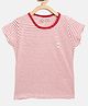 Femea Cotton Half Sleeves Striped Top - Maroon
