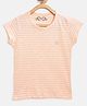 Femea Cotton Half Sleeves Striped Top - Peach