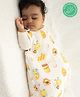 A Toddler Thing 100% Organic Muslin Cotton Aloe Vera Sleep Bag | Upto 9 months | White | Bumble Bee