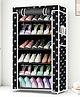 Fiddlerz Shoe Rack 6 Shelves with Zip Door Cover Side Pockets PP Collapsible Shoes Shelf/Shoerack Multiuse Storage Organizer for Footwear Toys Clothes