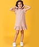 Anthrilo Cotton Sleeveless Frill Detailed Heart Patch Detailed Dress - Pink