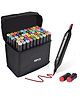Awestuffs Professional Art Set - Dual Tip Alcohol Based Ink Color with Fine and Chisel Tip (Set of 60, Multicolor)