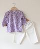Love the World Today Cotton Woven Full Sleeves Checked & Moons Printed Night Suit Set - Purple