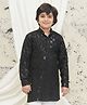 AJ Dezines Cotton Blend Full Sleeves Floral Embroidered & Sequins Embellished Kurta - Black