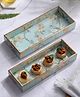 DULI Set of 2 Multipurpose Rectangle Trays in MDF Wood for Home and Dining Table