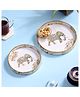 DULI Set of 2 Multipurpose Round Trays in MDF Wood with Enamel Coating for Home and Dining Table