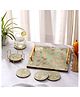 DULI Set of One Multipurpose Serving Platter Tray and 6 Coasters for Home and Dining Table Décor