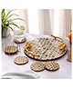 DULI Set of One Multipurpose Serving Platter Tray and 6 Coasters for Home and Dining Table Décor