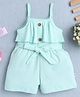 BUMZEE Cotton Sleeveless Solid Jumpsuit With Belt - Mint Green