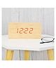 The Procure Store Square Shape Wooden Digital Clock- Golden