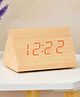 The Procure Store Triangle Shape Wooden Digital Clock- Golden