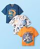 Pine Kids Marvel Single Jersey Knit Half Sleeves Oversize Drop Shoulder T-Shirt With Avengers Graphics Pack Of 3- White Blue & Yellow