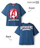 Pine Kids Marvel Single Jersey Knit Half Drop Shoulder Sleeves Oversized T-Shirt With Front & Back Avengers Graphics - Blue