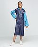 CITIZEN Disney Full Sleeves Snow Flakes Printed Hooded Raincoat - Dark Blue