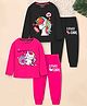 Trampoline Cotton Blend Pack Of 2 Full Sleeves Unicorn Printed Tees & Pajamas Set - Black & Pink