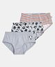 Plan B Cotton Elastane Pack Of 3 Striped & Stars Printed Briefs - Grey & Orange