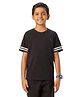 Plan B Cotton Half Sleeves Exclamation Mark Printed Tape Detailed Tee - Black