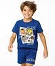 Pine Kids Disney Single Jersey Knit Half Sleeves Shorts Night Suit With Lion King Graphics - Navy Blue