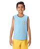 Plan B Cotton Sleeveless 07 Numerical Printed Varsity Vest - Blue