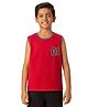 Plan B Cotton Sleeveless 01 Numerical Printed Varsity Vest - Red