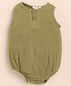 Cot & Candy Muslin Sleeveless Solid Onesie - Olive Green