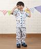Polka Tots Cotton Woven Half Sleeves Rainbow Printed Coordinating Night Suit Set - Multi Colour