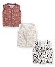 The Boo Boo Club 100% Cotton Muslin Pack Of 3 Sleeveless Baby Animals Printed Jhablas - Multi Colour