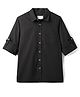 Kookie Kids Poplin Woven Full Sleeves Solid Shirt - Black