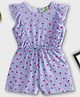 Tiara Cotton Modal Jersey Sleeveless Hearts & Polka Dots Printed Ruffle Detailed Jumpsuit - Blue