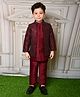 BAD BOYS Rayon Solid Kurta Pyjama With Full Sleeves Sequins Embellished Jacket Set - Wine