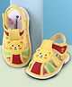 Cute Walk by Babyhug Sandals with Velcro Closure & Teddy Applique - Yellow