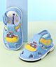 Cute Walk by Babyhug Sandals with Velcro Closure & Ship Applique - Light Blue