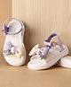 Babyoye Buckle Closure Sandals With Bow Applique - Purple
