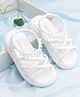 Babyoye Backstrap Closure Solid Coloured Pearl Embellished Sandals - White
