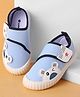 Cute Walk by Babyhug Velcro Closure Shoes with Animal Applique - Light Blue