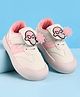 Babyoye Velcro Closure Casual Shoes with Spider Man Applique - White & Pink