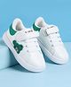 Babyoye Velcro Closure Bear Embroidered Casual Shoes With Lace Detailing - Green & White
