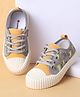 Cute Walk by Babyhug Lace Up Casual Shoes with Dino Print - Grey