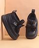 Babyoye Solid Party Boots with Velcro Closure & Bow Applique - Black