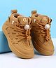 Babyoye Solid Color Lace Up Casual Shoes- Brown