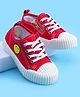 Pine Kids Lace Ups Casual Shoes With Smile Print - Red