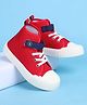 Pine Kids Velcro Closure Casual Shoes With Lace Detailing - Red & White