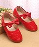 Babyoye Velcro Closure Ballerina With Heart Embroidery & Bow Applique - Red