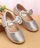 Babyoye Velcro Closure Ballerina With Bow Applique - Silver