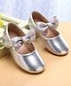 Babyoye Velcro Closure Ballerina With Bow Applique - Silver