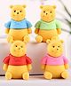 Paper Moon 3D Designer Cute Mini Winnie the Pooh Shape Erasers Rubber cum Pencil Topper for Kids School Stationery Set of 4 - Color May Vary