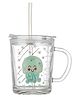 Paper Moon Snap Lock Printed Sipper Mug with Straw, 1pc, 400 ml  - Color May Vary