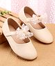 Babyoye Velcro Closure Ballerina With Bow Applique - Beige