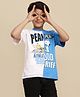 Kidsville Cotton Peanuts Featuring Half Sleeves Snoopy Printed Tee - Blue & White
